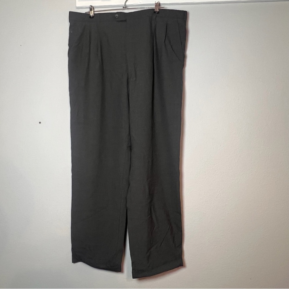 Burberry London Dress Pants Men's Size 40 Charcoal Gray Cuffed Trouser